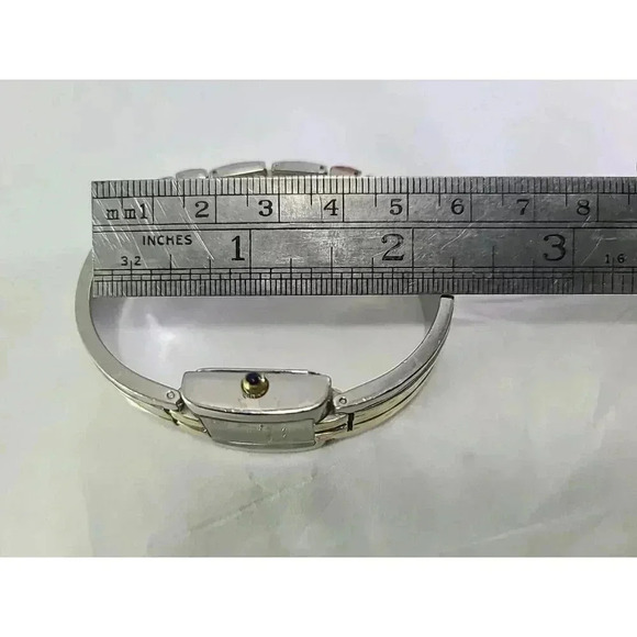 Womens Waltham Petit Classics Gold Silver Tone Ladies Watch Cuff Bangle Bracelet - Picture 7 of 10